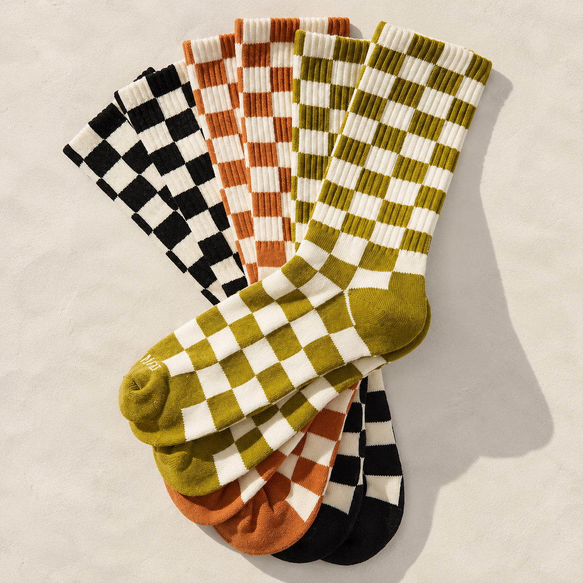 Checkerboard Crew Socks