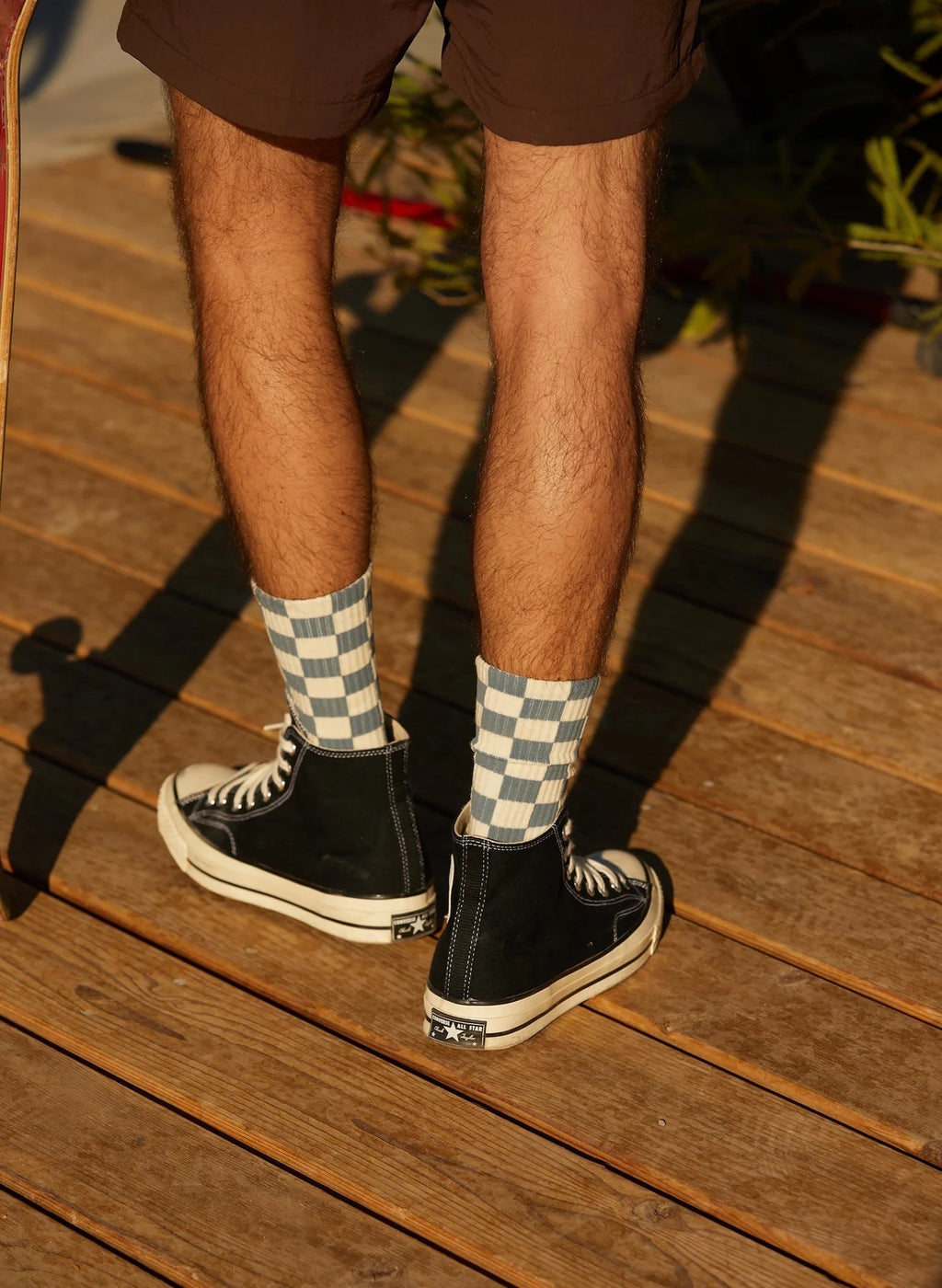 Checkerboard Crew Socks